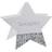 Ginger Ray Silver Glitter Star Christmas Name Place Cards 6 Pack, Metallic