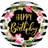 Folat Qualatex 57280 Round Birthday Hibiscus Stripes Latex Balloon, 18-Inch