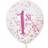 Unique Party 12" Pink and Gold Girls 1st Birthday Confetti Balloons, 6ct