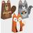 Creative Converting PC344417 Wild One Woodland Animals Shaped Paper Treats Bags-8 Pcs, Multicolor