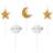 Luck and Luck Little Star Moon Cloud Birthday Candles Cake Decoration x 5