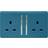 Trendi 2 Gang 13 Amp Switched Socket Ocean Blue