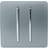 Trendi 2 Gang 2 Way, 10 Amp Light Switch Cool Grey