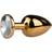 Easytoys Anal Collection Golden Buttplug with Crystal, 7.2 cm/ 2.83 Inch, Small, Metal Buttplug, Several Sizes and Colours