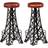 vidaXL Real Leather Bar Stool 76cm 2pcs