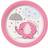 Unique Party 41654 17.1 cm Pink Elephant Baby Shower Plates, Pack of 8