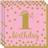 Amscan 501861 Paper 25cm 1st Birthday Beverage Napkins, Pink Gold