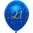 6 Navy Blue & Gold Geo Latex Balloons 21st Birthday