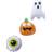 Smiffys Mini Halloween Inflatables, Set of 3, Multi-Coloured, Assorted Designs, with Ghost, Pumpkin & Eyeball, 15cm 6"