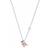 Michael Kors Two-Tone Mott Logo Pendant Necklace - Silver/Rose Gold/Transparent