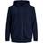 Jack & Jones Through Zipper Plus Size Hoodie - Blue/Navy Blazer