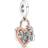 Pandora Heart Padlock Double Dangle Charm - Silver/Rose Gold/Transparent