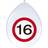 Folat Traffic Sign Birthday Balloons 16 years 12In 30cm 8 pieces