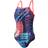 Zone3 Women's Aztec 2.0 Strap Back Swim Suit - Navy/Red/Blue