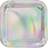 Unique Party 53934 18cm Square Foil Iridescent Paper Plates, Pack of 8