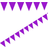 Folat Bunting Mini Purple 3m, 3 metres 12 mini Triangle flags measuring 15x11cms Plastic