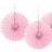 Unique Party 63250 Mini Baby Pink Tissue Paper Fan Decorations, Pack of 3