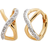 Monica Vinader Riva Crossover Mini Huggie Earrings - Gold/Diamond