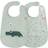 Done By Deer Bib w/Velcro 2-pack Croco Green