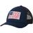 Columbia PFG Fish Flag Mesh Snapback High Crown - Collegiate Navy/Sunset Red