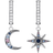 Thomas Sabo Royalty Star & Moon Hoop Earrings - Silver/Multicolour