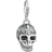 Thomas Sabo Charm Club Collectable Skull with Lily Charm Pendant - Silver/Black