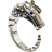 John Hardy Legends Naga Open Band Ring - Silver/Gold/Blue