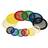 CanDo Hand Exercise Web Latex Free 7" Diameter 6-piece set (tan, yellow, red, green, blue