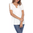 White Mark Keyhole Neck Cutout Short Sleeve Top - White