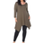 White Mark Makayla Tunic Top Plus Size - Dark Green