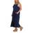 White Mark Scoop Neck Tiered Midi Dress - Navy