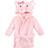 Hudson Plush Animal Face Bathrobe - Pink Floral Elephant