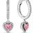 Pandora Sparkling Halo Heart Hoop Earrings - Silver/Pink/Transparent