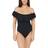 La Blanca Island Goddess Off Shoulder Ruffle One Piece - Black