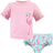 Hudson Infant Girl Swim Rashguard Set - Flamingo