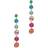 Adornia Rainbow Linear Drop Earrings - Gold/Multicolour