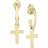 Moon & Meadow Dangle Cross Hoop Earrings - Gold