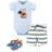 Hudson Baby Bodysuit Shorts & Shoes 3-Piece Set - Ride Waves ( 10153367)