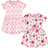 Touched By Nature Girl's Organic Dress 2-pack - Coral Garden