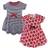 Touched By Nature Girl's Flowers Organic Dress 2-pack - Red