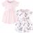 Touched By Nature Girl's Wild Flowers Organic Dress 2-pack - White\Pink