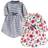 Touched By Nature Girl's Long-Sleeve Floral Stripe Dresses 2-pack - Garden Floral