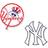 Authentic Street Signs New York Yankees 2-pack Steel Magnet Set