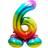 Folat Foil Balloon with Base Number 6 Rainbow 72 cm