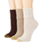 Goldtoe Women's Turncuff Socks 3-pack - Oatmeal/Khaki/Brown