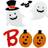 Northlight Pumpkin and Ghost Boo Halloween Gel Window Clings