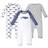 Touched By Nature Baby Blue Whale Coveralls 3-pack - Blue