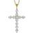 Charles & Colvard Moissanite Cross Pendant - Gold/Diamonds