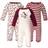 Touched By Nature Baby Berry Branch Coveralls 3-pack - Red