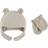 Luvable Friends Baby Fleece Bear Hat and Mitten Set 2-pack - Light Gray (10130995)